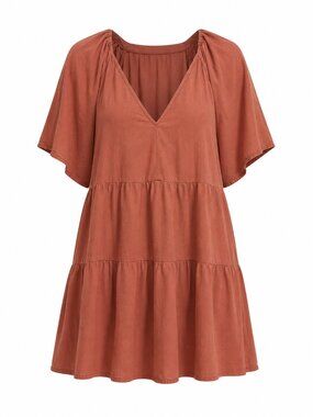 Old Navy Dusty Rose Tiered Midi Dress With Pockets Size 2X
